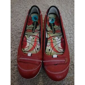 Merrill PLIÉ Red Leather Slip On Flats Size 8